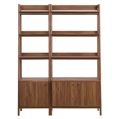 Bixby Walnut Wood Bookshelves (Set of 2) - Ornate Home