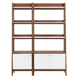 Bixby Walnut Wood Bookshelves (Set of 2) - Ornate Home