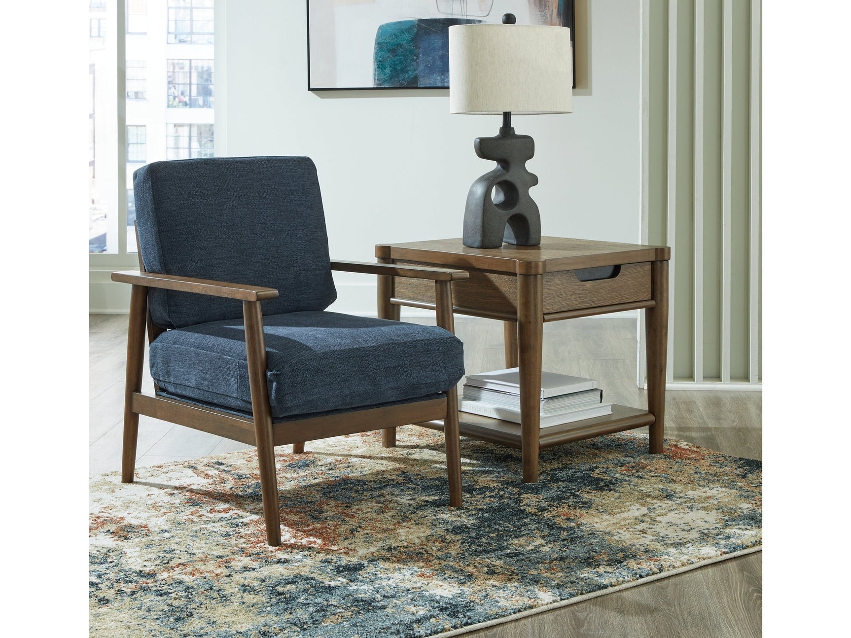 Bixler Navy Accent Chair (Online Special Price) - Ornate Home