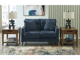 Bixler Navy Loveseat - Ornate Home