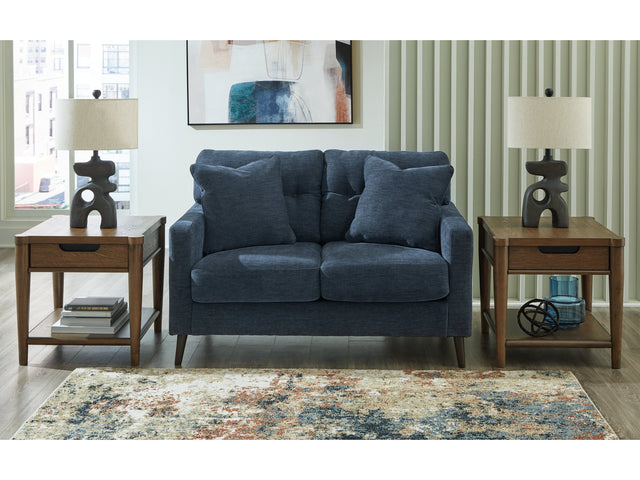 Bixler Navy Loveseat - Ornate Home