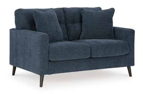 Bixler Navy Loveseat - Ornate Home