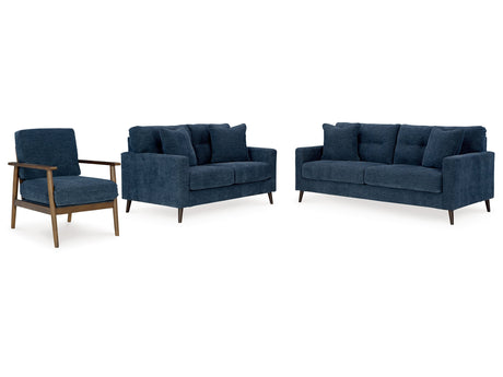 Bixler Navy Sofa, Loveseat and Chair - Ornate Home