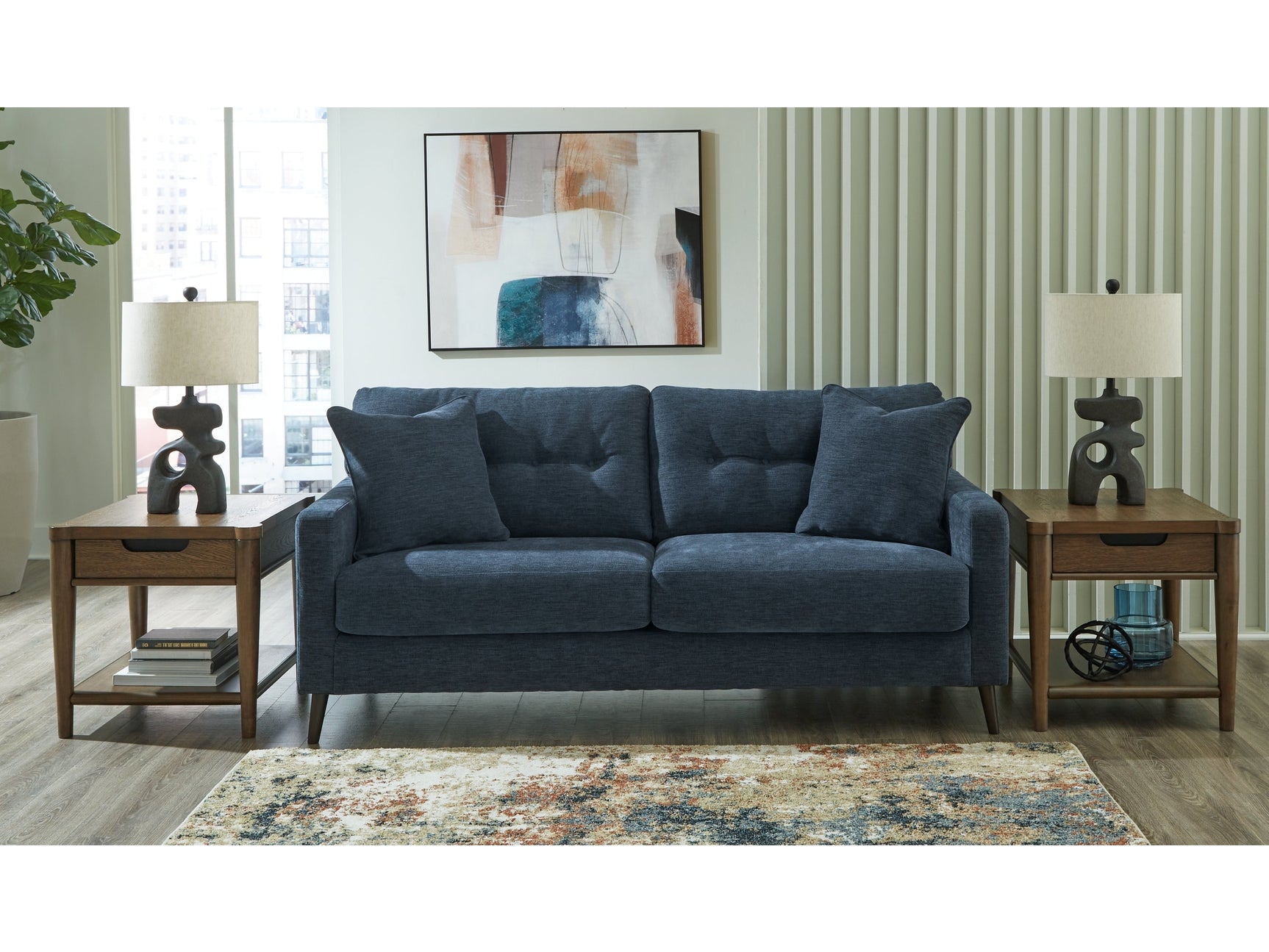 Bixler Navy Sofa - Ornate Home
