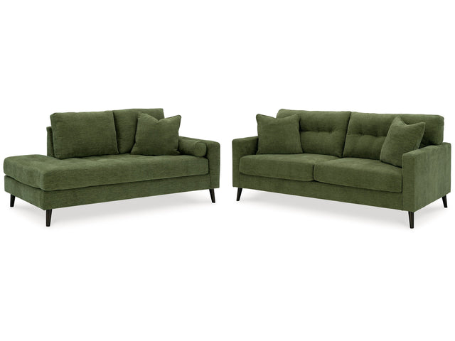Bixler Olive Sofa and Chaise - Ornate Home