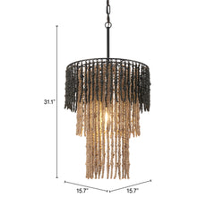 Bizu Black & Beige Ceiling Lamp - Ornate Home