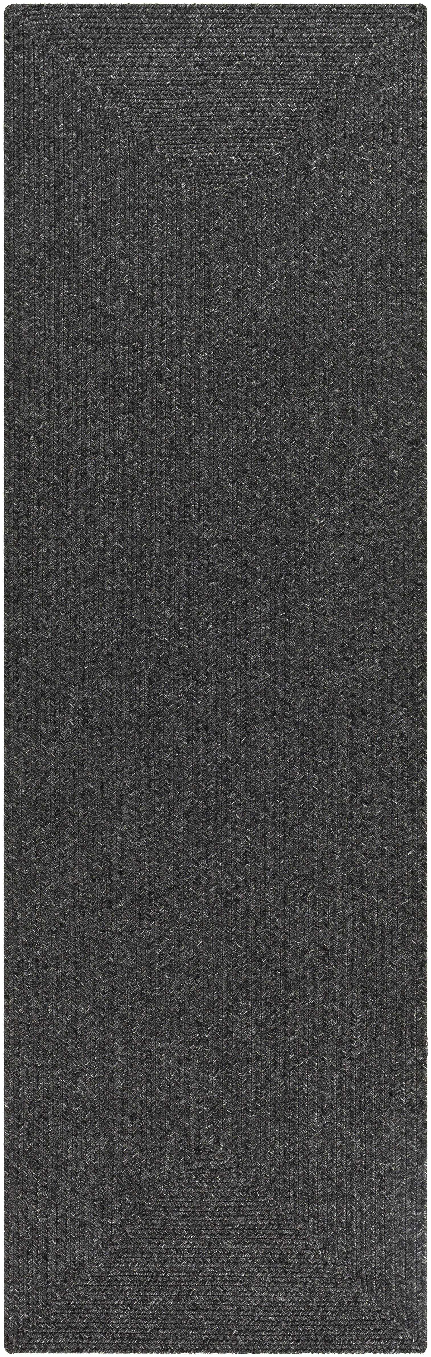 Black Braided Faux Jute Outdoor Rug - Ornate Home