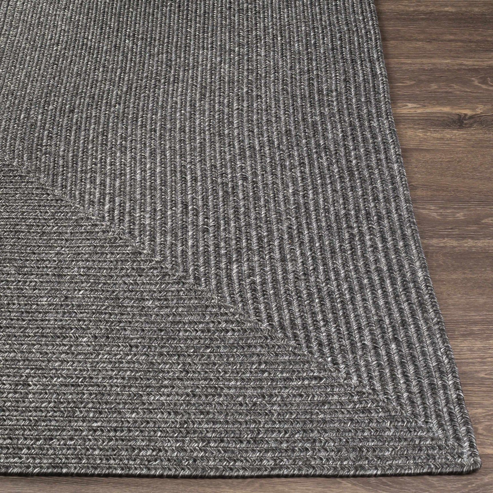 Black Braided Faux Jute Outdoor Rug - Ornate Home
