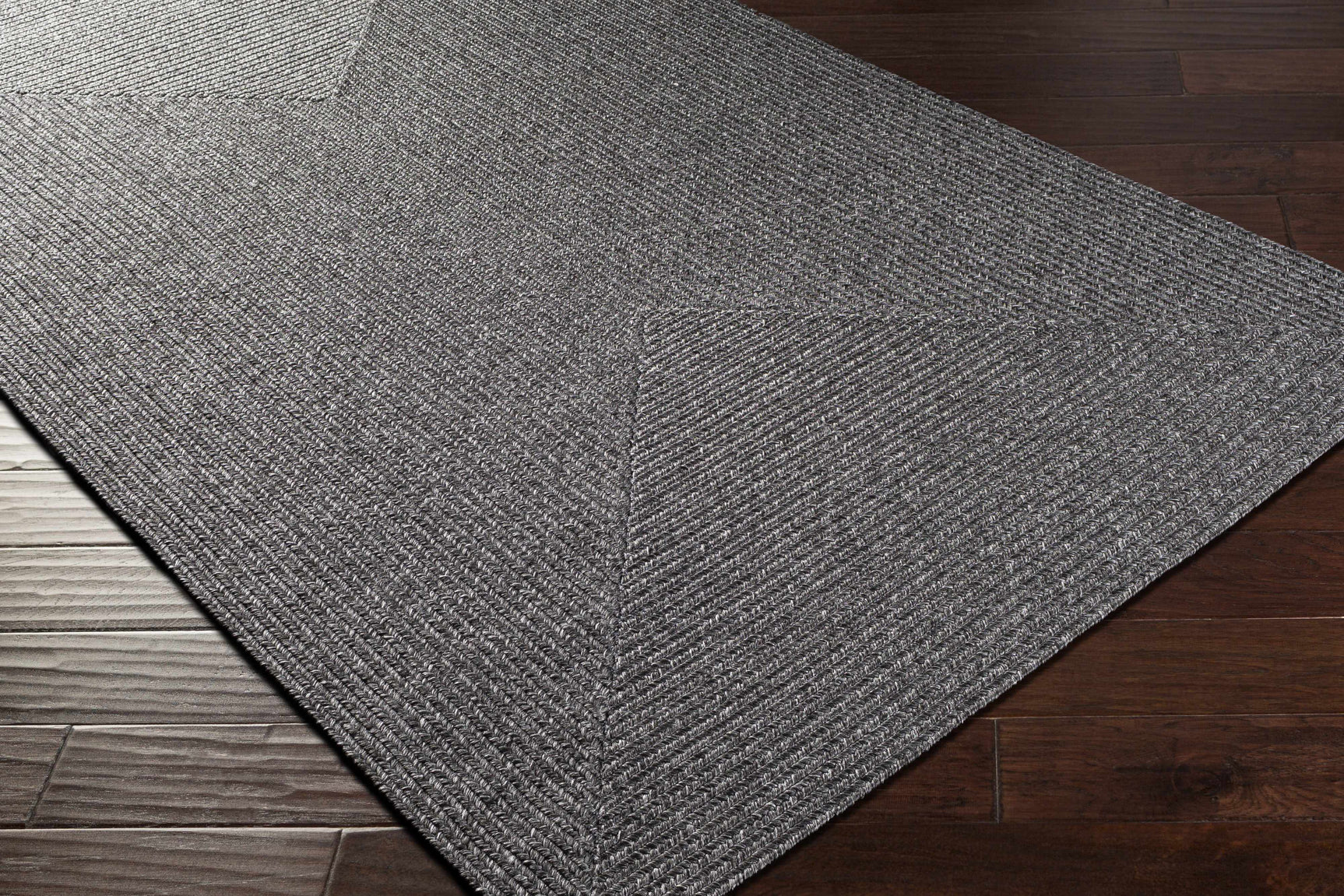 Black Braided Faux Jute Outdoor Rug - Ornate Home
