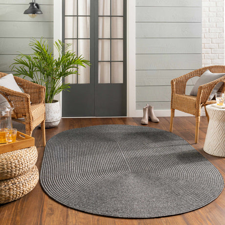 Black Braided Faux Jute Rug - Ornate Home