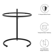 Black Eileen Gray Metal Side Table - Ornate Home