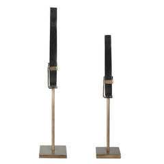 Black Flame Black/Brass Sculptures (Set of 2) - Ornate Home