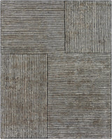 Black&White Striped Sheen Viscose Area Rug - Ornate Home