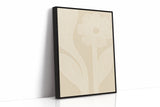 Minimalist Floral Line Art Print in Beige