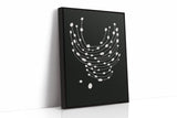 Minimalist Abstract White Dots on Black Canvas