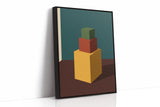 Minimalist Geometric Art Print - Bold Colorful Cubes