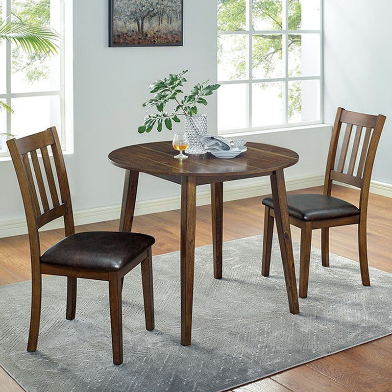 Blackwood Walnut/Dark Brown 3 Pc. Round Table Set - Ornate Home