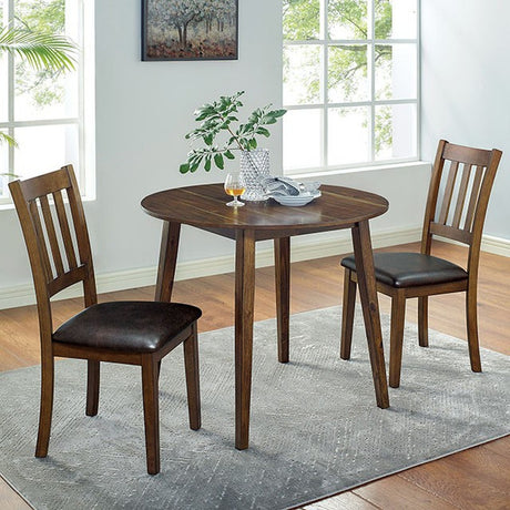 Blackwood Walnut/Dark Brown 3 Pc. Round Table Set - Ornate Home