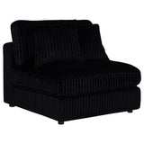 Blaine Black Upholstered Armless Chair - Ornate Home