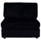 Blaine Black Upholstered Armless Chair - Ornate Home