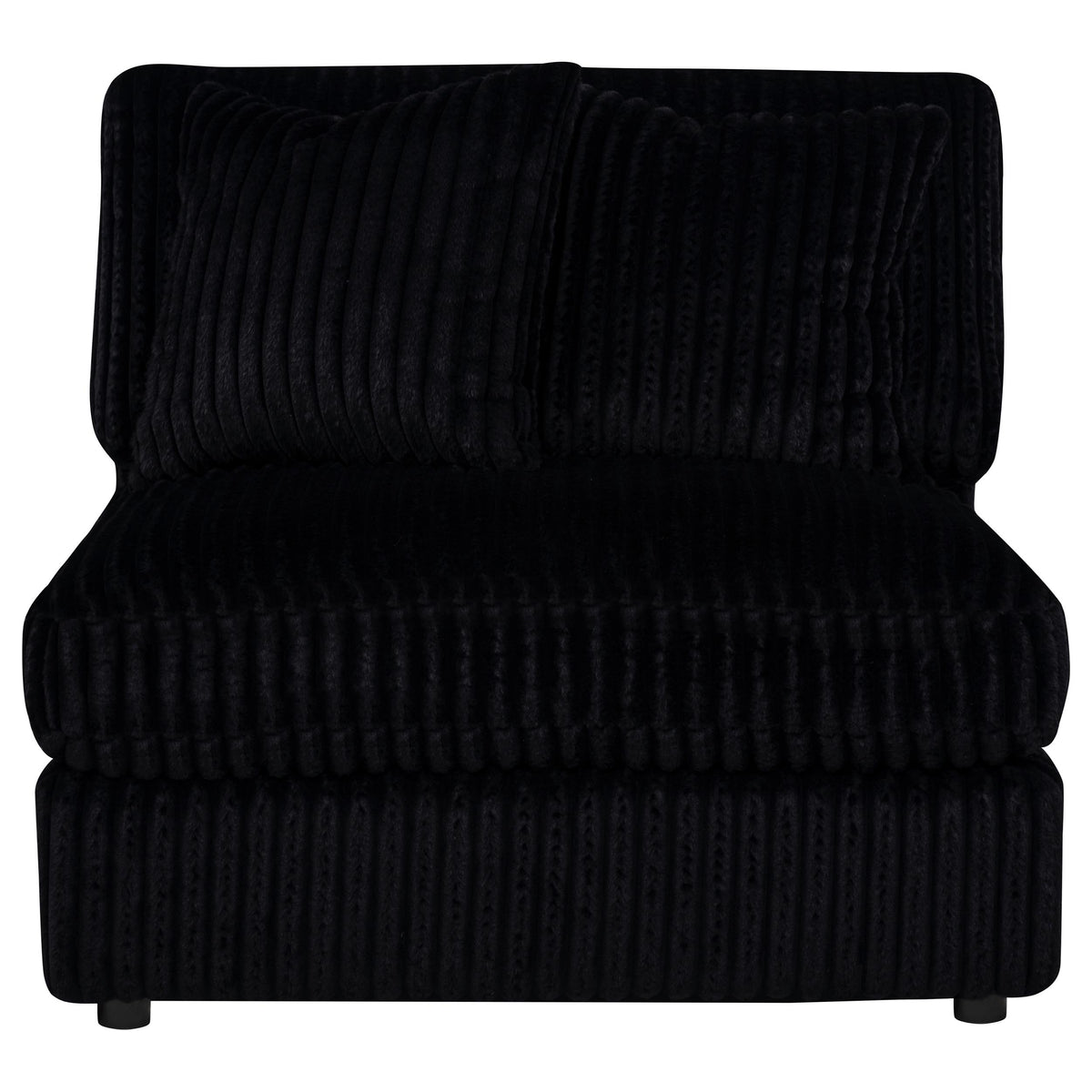 Blaine Black Upholstered Armless Chair - Ornate Home
