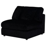 Blaine Black Upholstered Armless Chair - Ornate Home