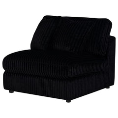 Blaine Black Upholstered Armless Chair - Ornate Home
