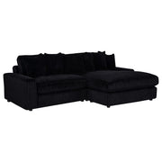 Blaine Black Upholstered Reversible Chaise Sectional Sofa - Ornate Home