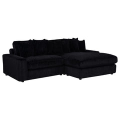 Blaine Black Upholstered Reversible Chaise Sectional Sofa - Ornate Home