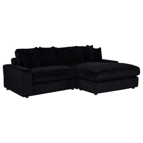 Blaine Black Upholstered Reversible Chaise Sectional Sofa - Ornate Home