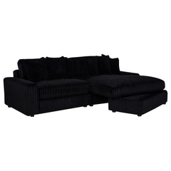 Blaine Black Upholstered Reversible Chaise Sectional Sofa - Ornate Home