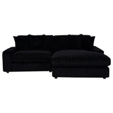 Blaine Black Upholstered Reversible Chaise Sectional Sofa - Ornate Home