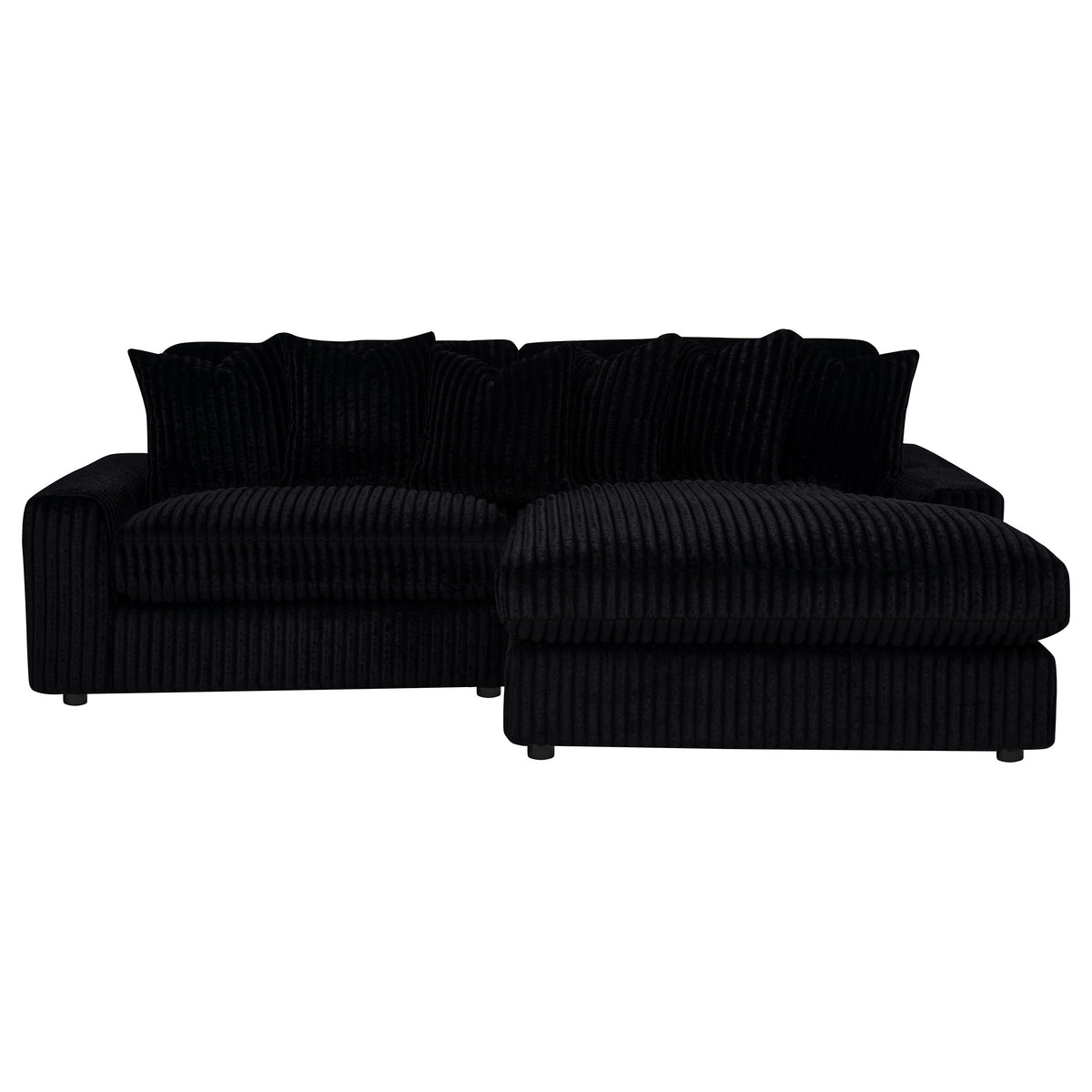 Blaine Black Upholstered Reversible Chaise Sectional Sofa - Ornate Home