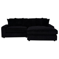 Blaine Black Upholstered Reversible Chaise Sectional Sofa - Ornate Home