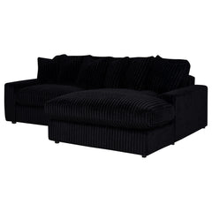 Blaine Black Upholstered Reversible Chaise Sectional Sofa - Ornate Home