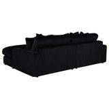 Blaine Black Upholstered Reversible Chaise Sectional Sofa - Ornate Home