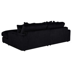 Blaine Black Upholstered Reversible Chaise Sectional Sofa - Ornate Home