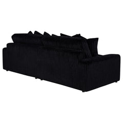 Blaine Black Upholstered Reversible Chaise Sectional Sofa - Ornate Home