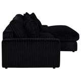 Blaine Black Upholstered Reversible Chaise Sectional Sofa - Ornate Home