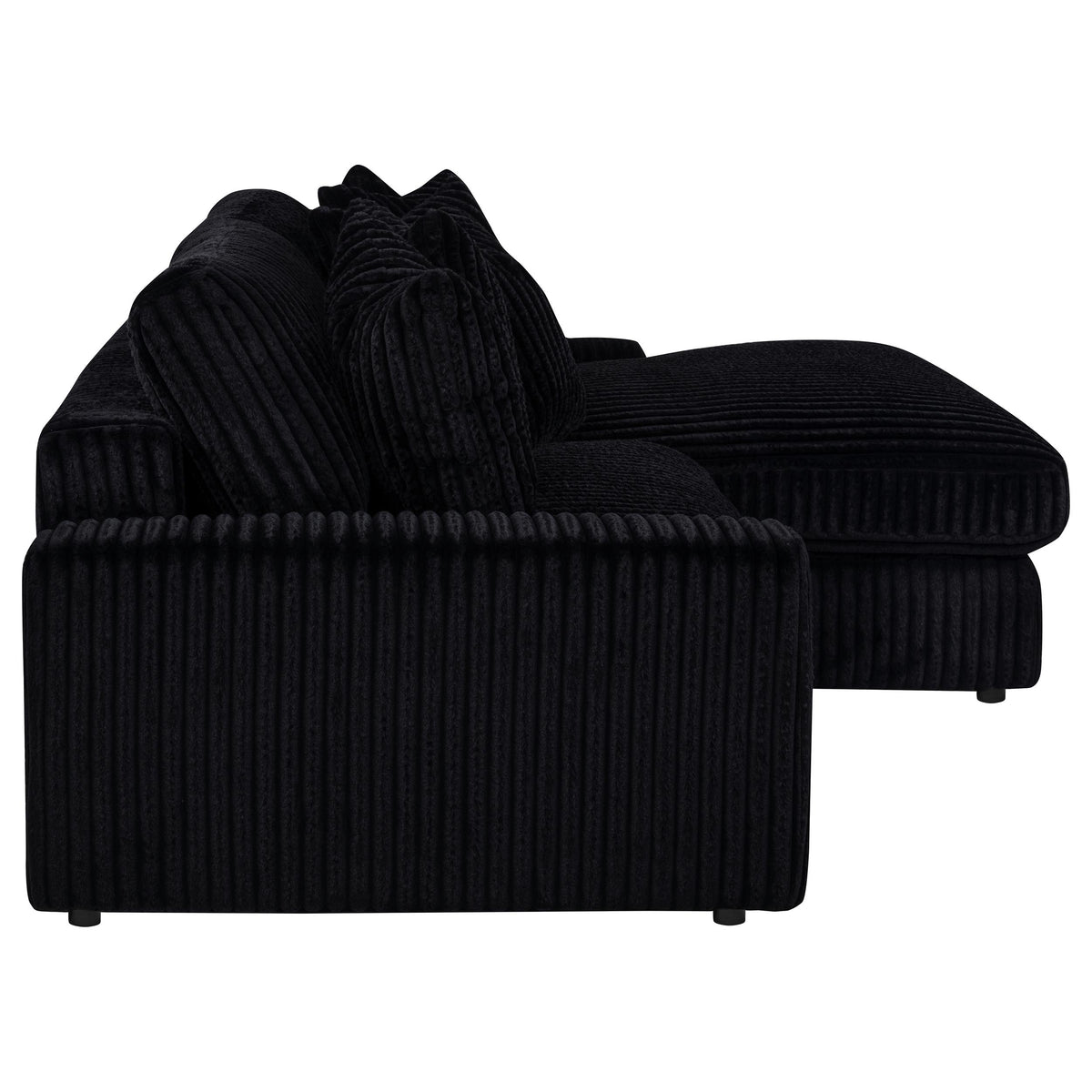 Blaine Black Upholstered Reversible Chaise Sectional Sofa - Ornate Home