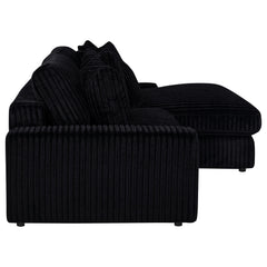 Blaine Black Upholstered Reversible Chaise Sectional Sofa - Ornate Home