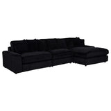 Blaine Black Upholstered Reversible Chaise Sectional Sofa - Ornate Home