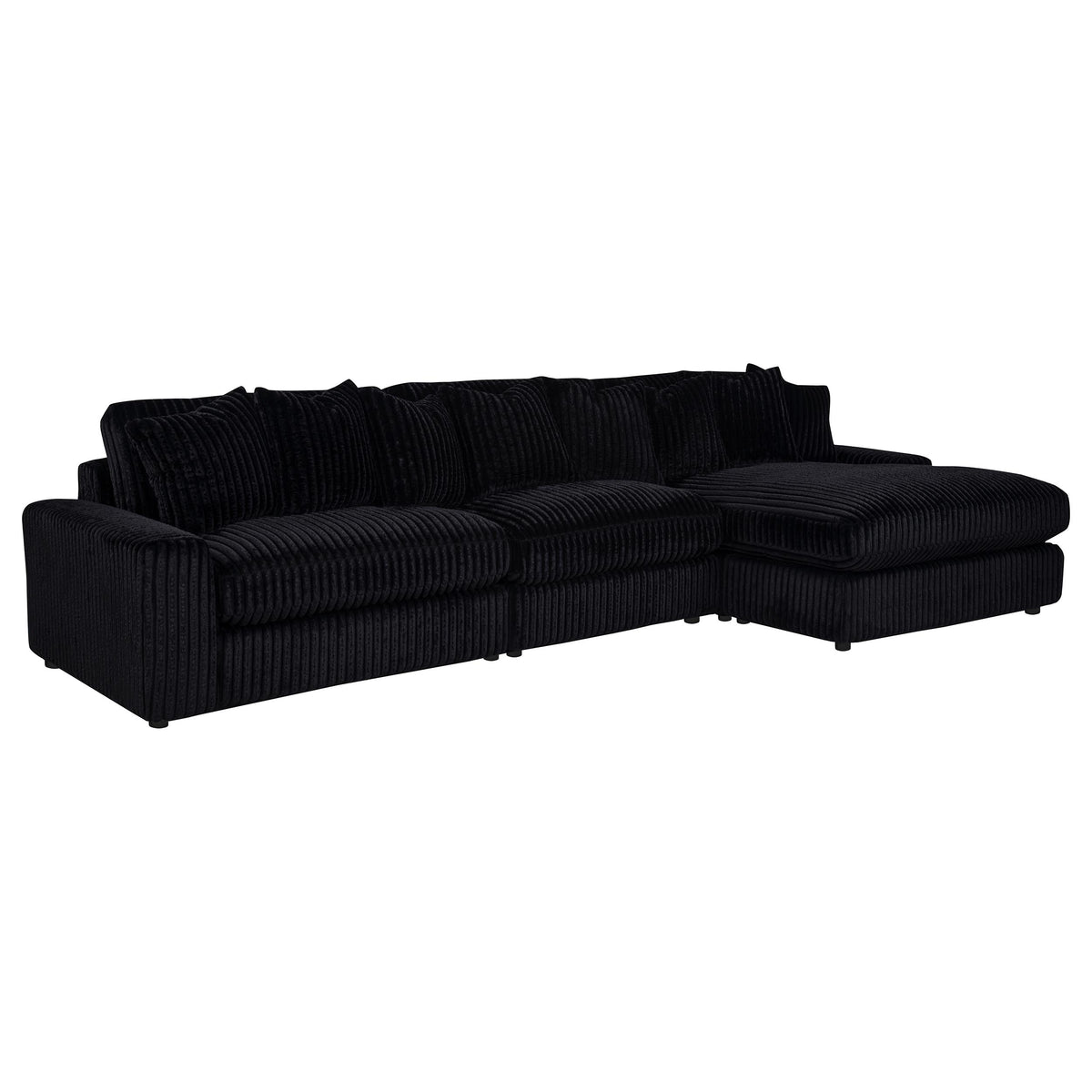 Blaine Black Upholstered Reversible Chaise Sectional Sofa - Ornate Home