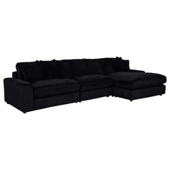 Blaine Black Upholstered Reversible Chaise Sectional Sofa - Ornate Home