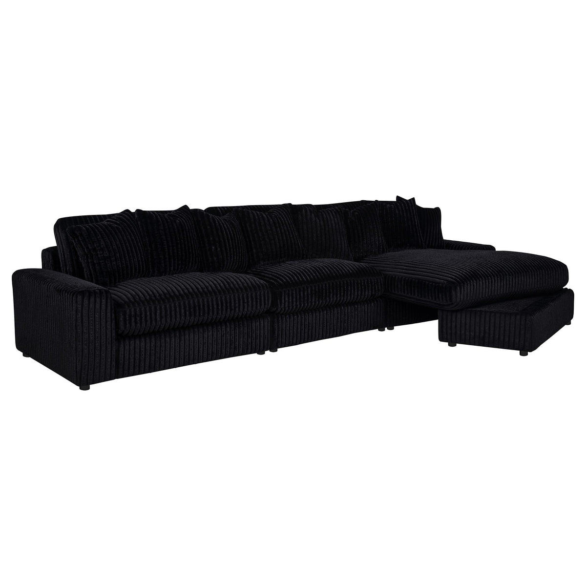 Blaine Black Upholstered Reversible Chaise Sectional Sofa - Ornate Home