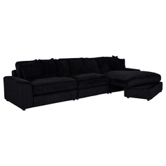 Blaine Black Upholstered Reversible Chaise Sectional Sofa - Ornate Home