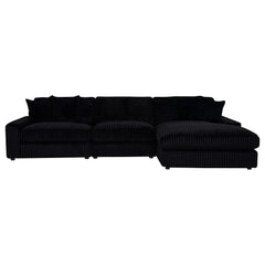 Blaine Black Upholstered Reversible Chaise Sectional Sofa - Ornate Home