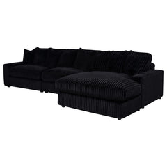 Blaine Black Upholstered Reversible Chaise Sectional Sofa - Ornate Home