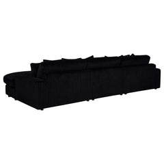 Blaine Black Upholstered Reversible Chaise Sectional Sofa - Ornate Home