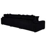 Blaine Black Upholstered Reversible Chaise Sectional Sofa - Ornate Home